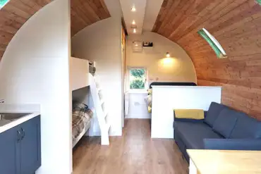 The Den and Roost glamping pod interiors at Auchenhean Pods, sleeping up to six