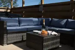 Nest outdoor seating area on private decking