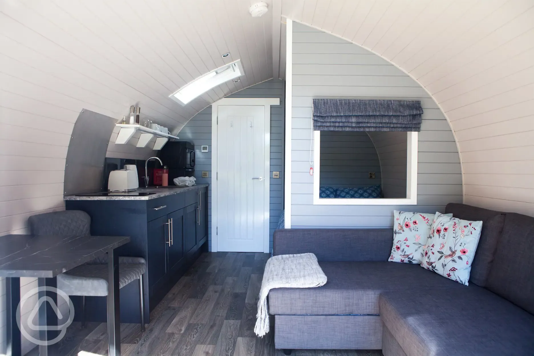 Glamping pod interior 