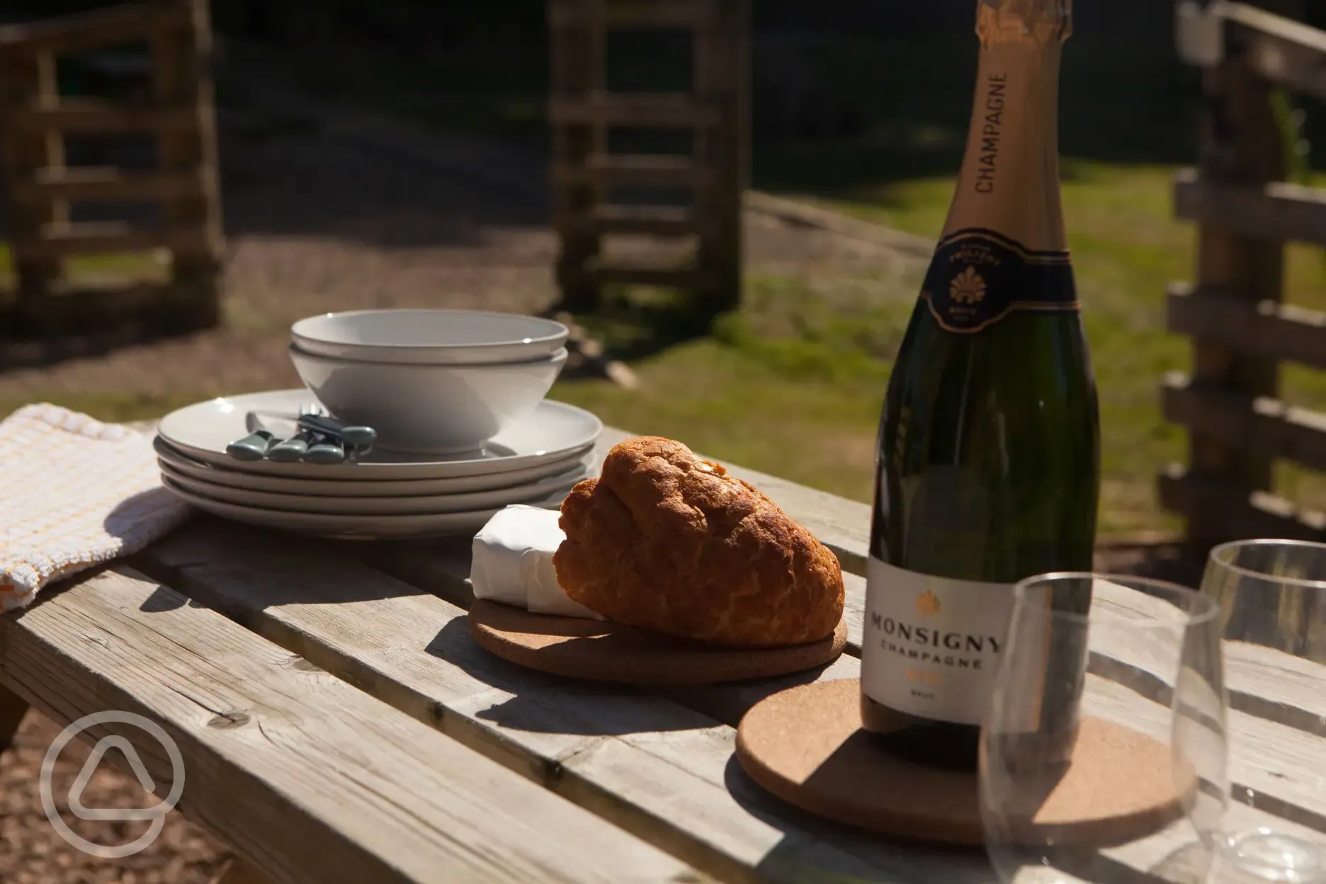 Each pod has a picnic bench for alfresco dining