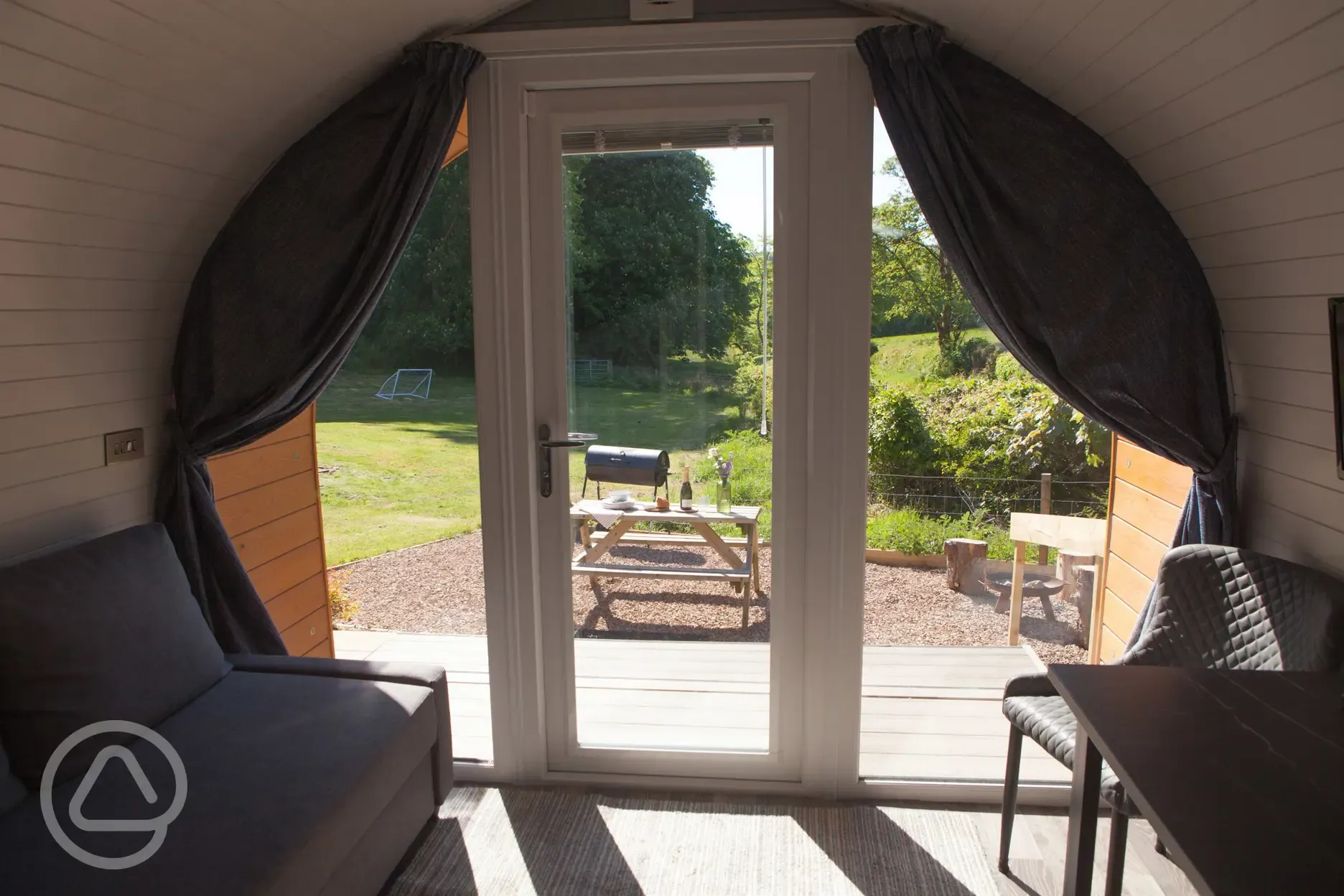 View from glamping pod