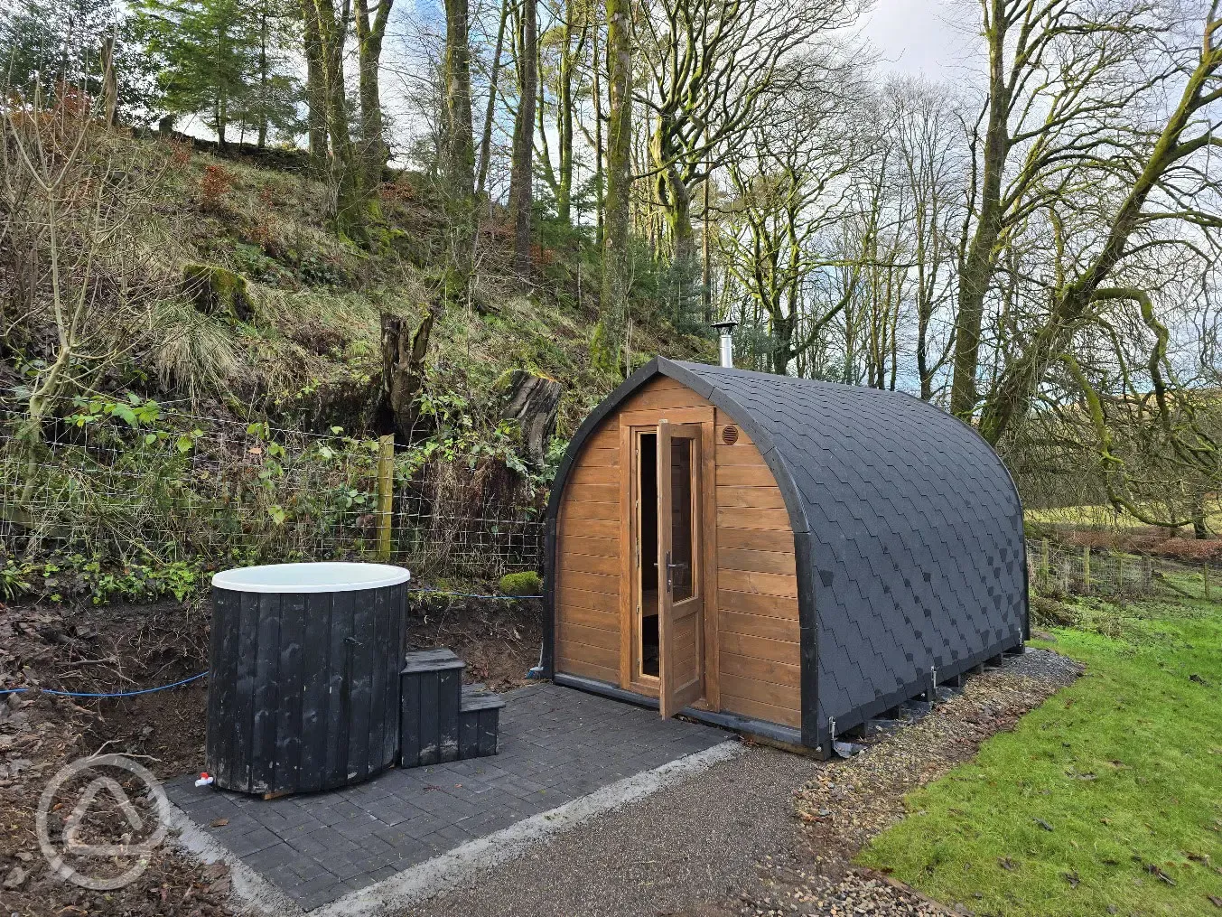 Wood fired sauna and plunge pool