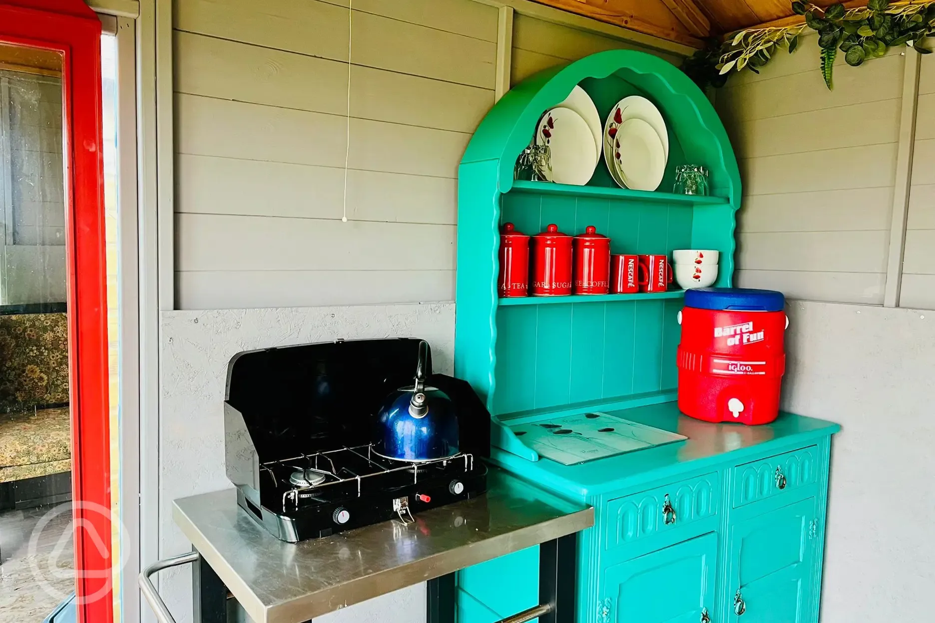 Poppy cabin kitchen area