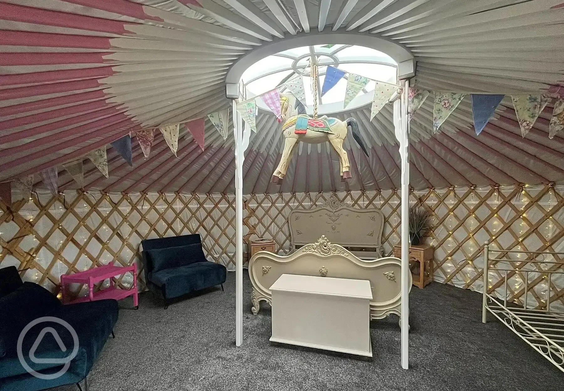 Carousel yurt interior