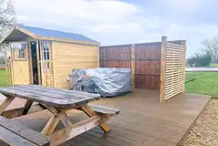 Carousel yurt optional electric hot tub and outdoor kitchen cabin