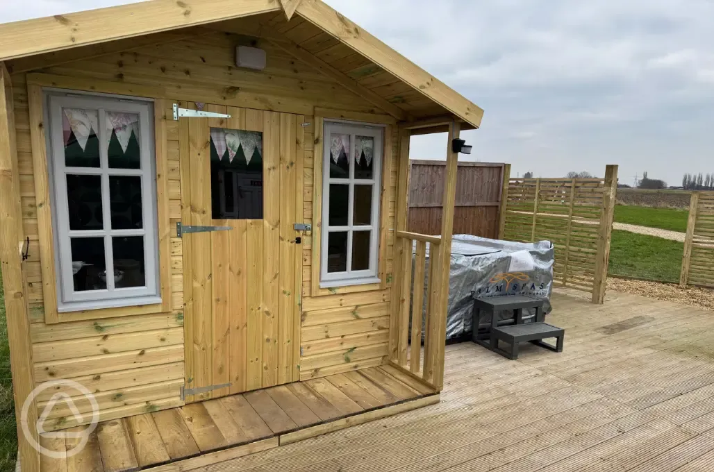 Carousel yurt kitchen cabin exterior