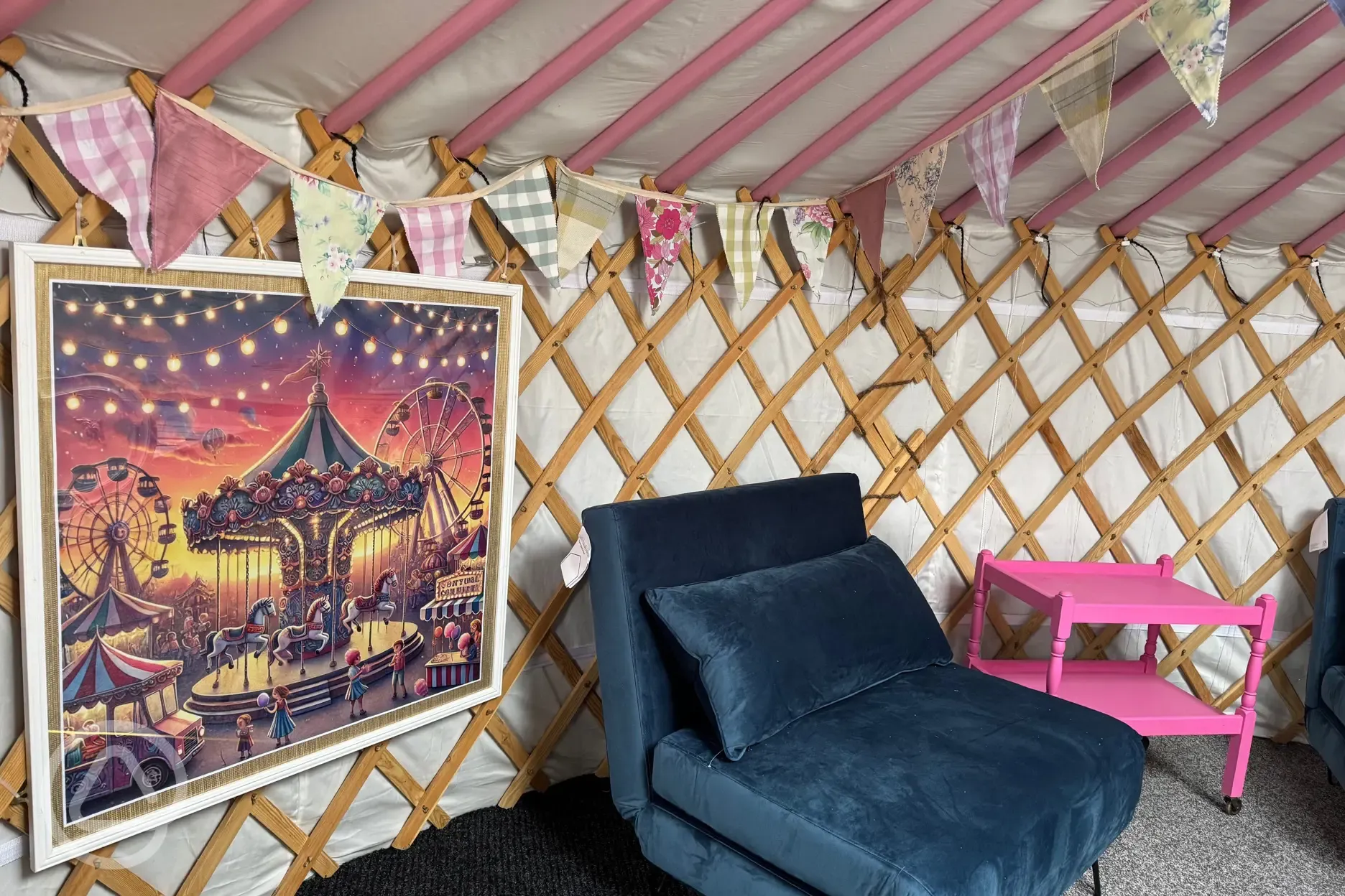 Carousel yurt interior