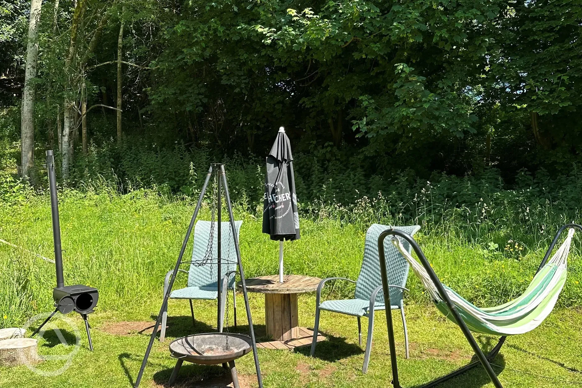 Bell tent private outdoor area