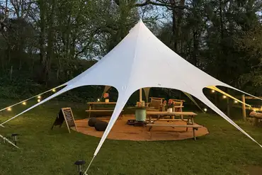 The Nest shared area at at Owley Woods Glamping