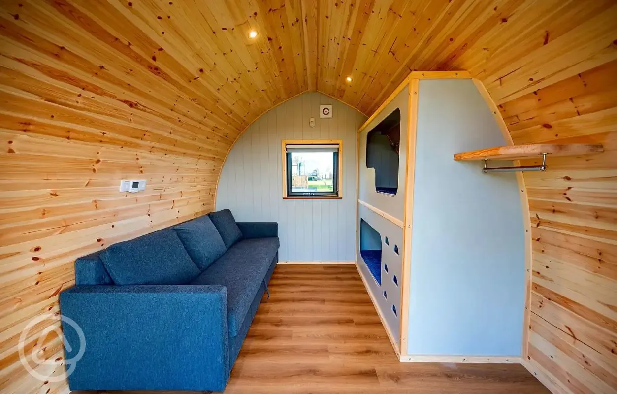 Camping pod interior 