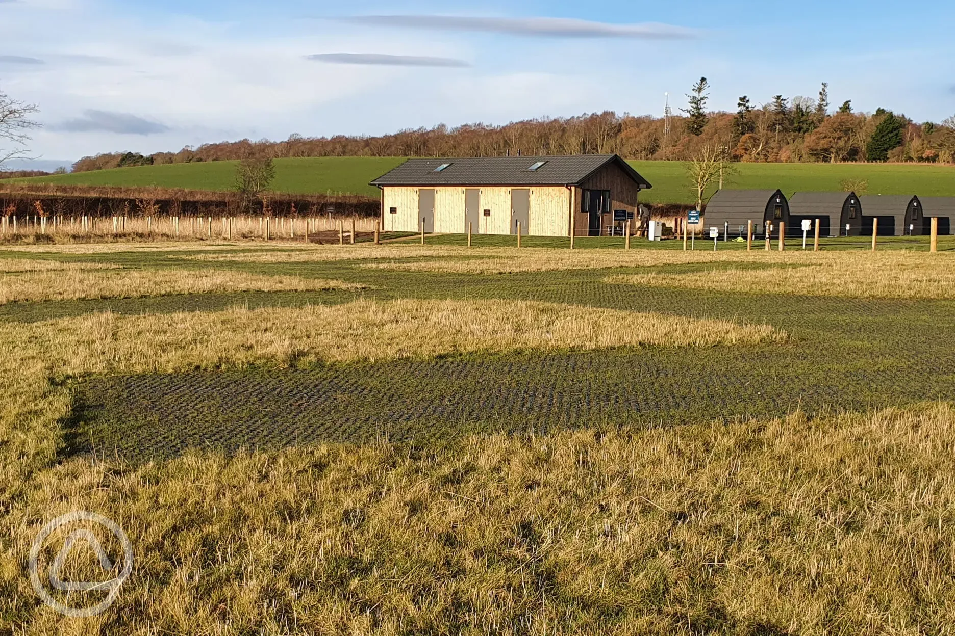 Camping field and facilities block