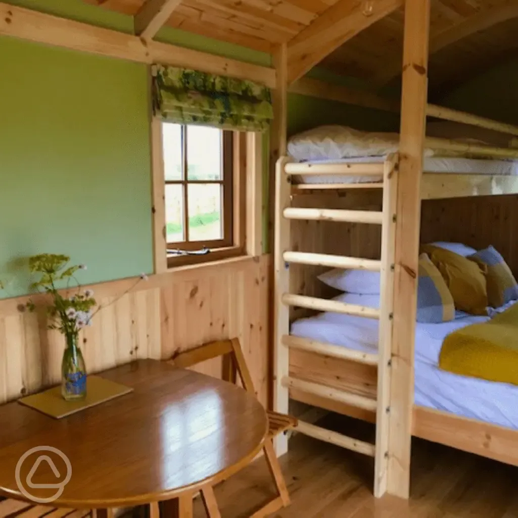 shepherd's hut interior