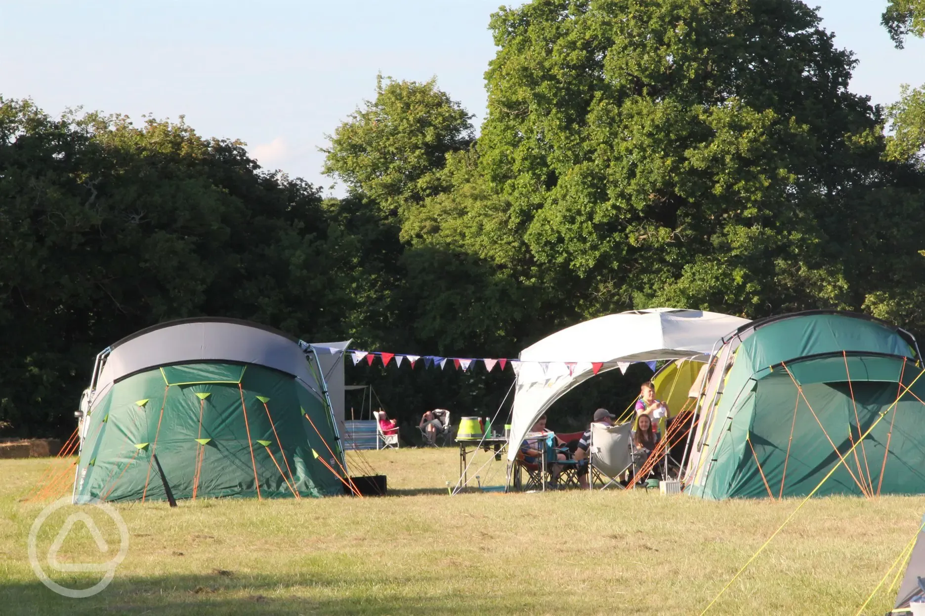 Non electric grass tent pitches