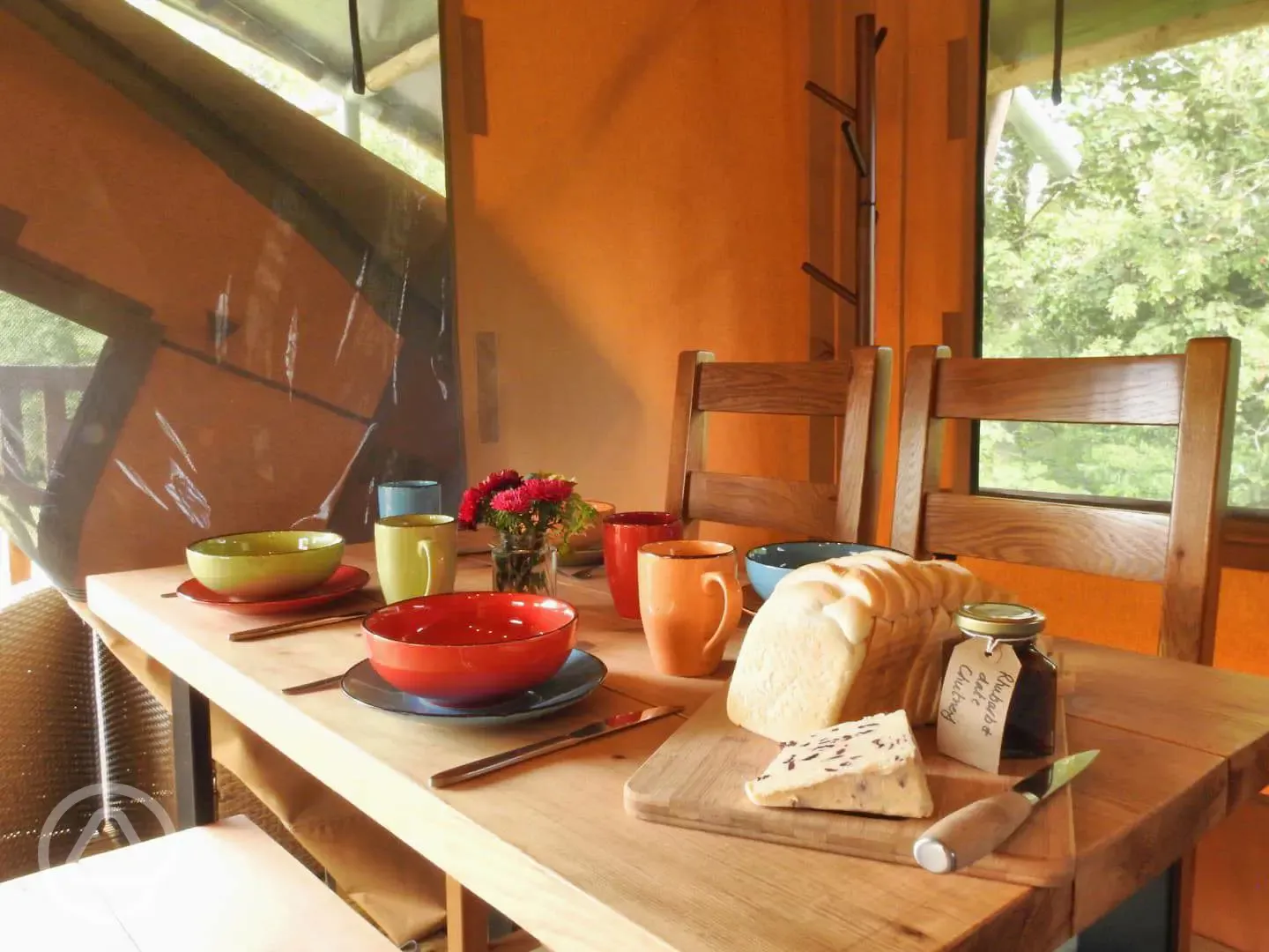 Safari tent dining area