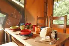 Safari tent dining area