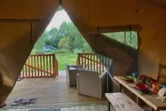 Safari tent dining area and veranda