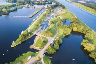 Aerial of the site and activity centre