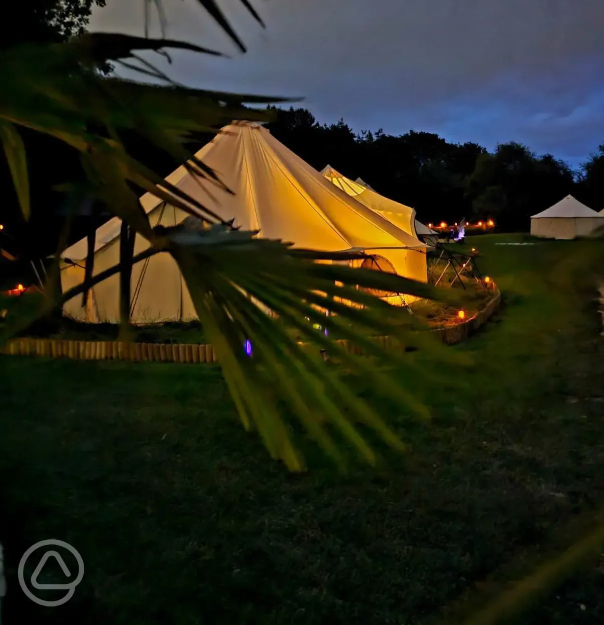 Apartment tent at night