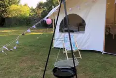 Canvas tent with BBQ