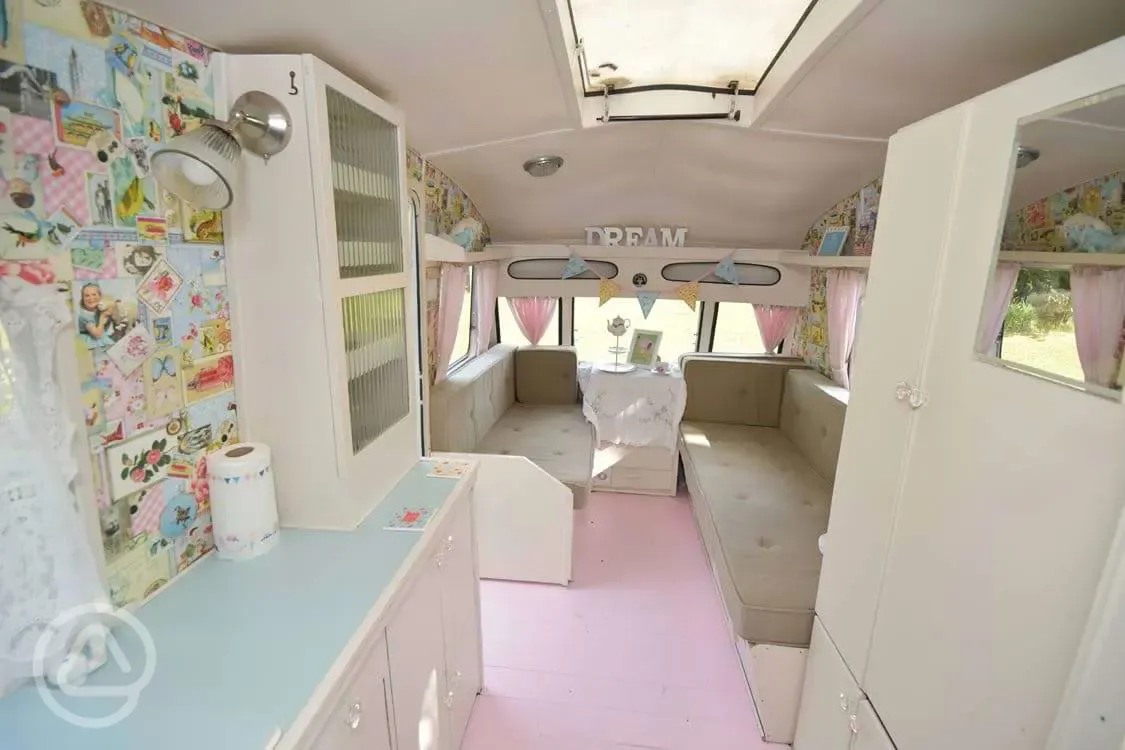Vintage caravan interior 