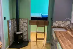 Shepherd's hut interior 