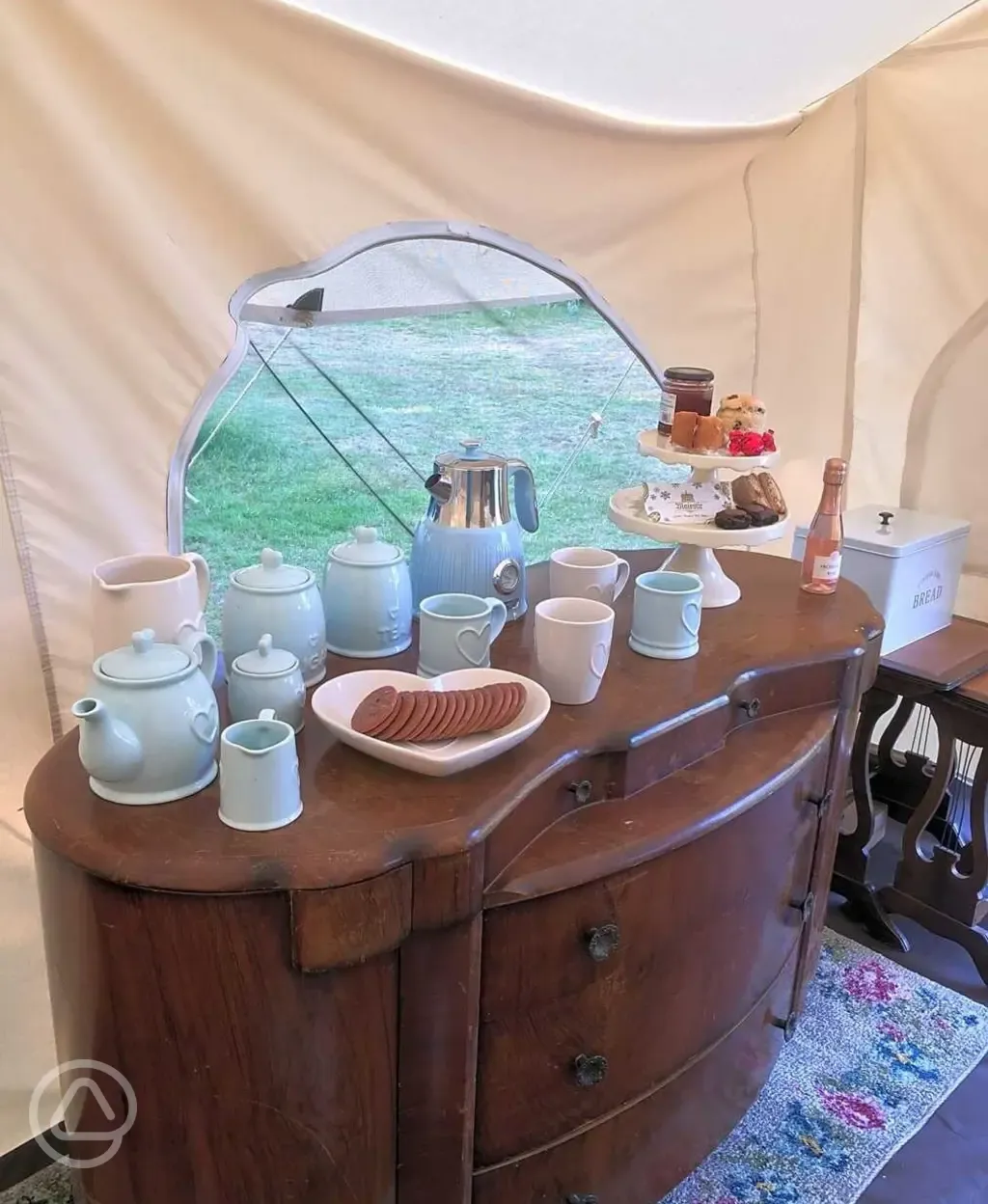 Canvas tent - tea and coffee making facilities 