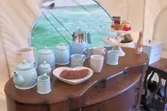 Canvas tent - tea and coffee making facilities 