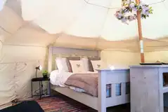 Barn Owl bell tent with a king size bed Barn Owl bell tent with a king size bed