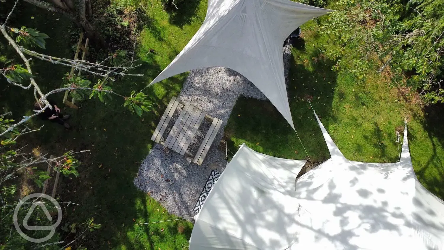 Aerial of Jenny Wren bell tent