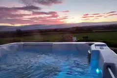 Hot tub at sunset