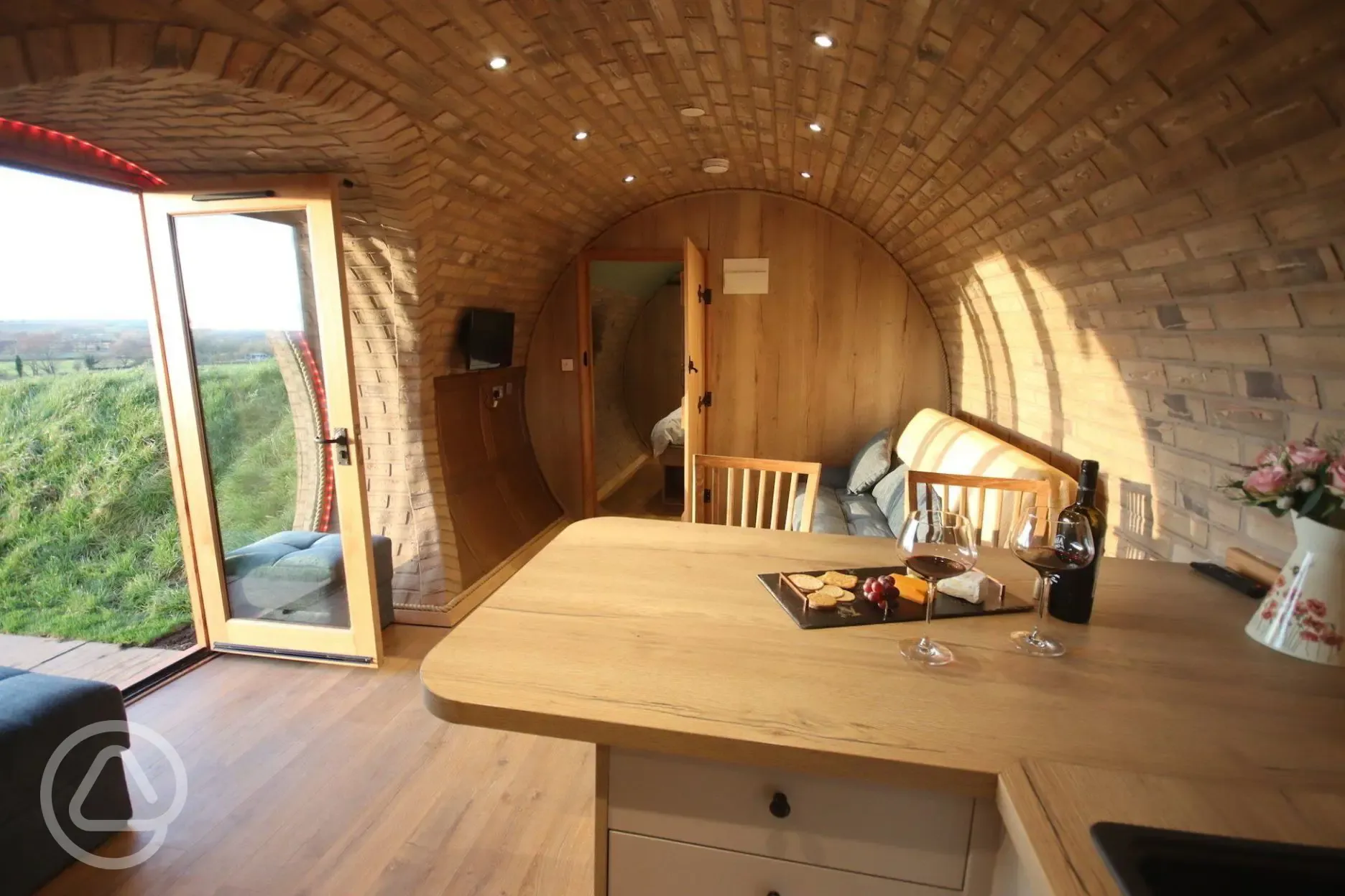 Pheasant's Roost glamping pod interior