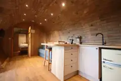 Pheasant's Roost glamping pod kitchen