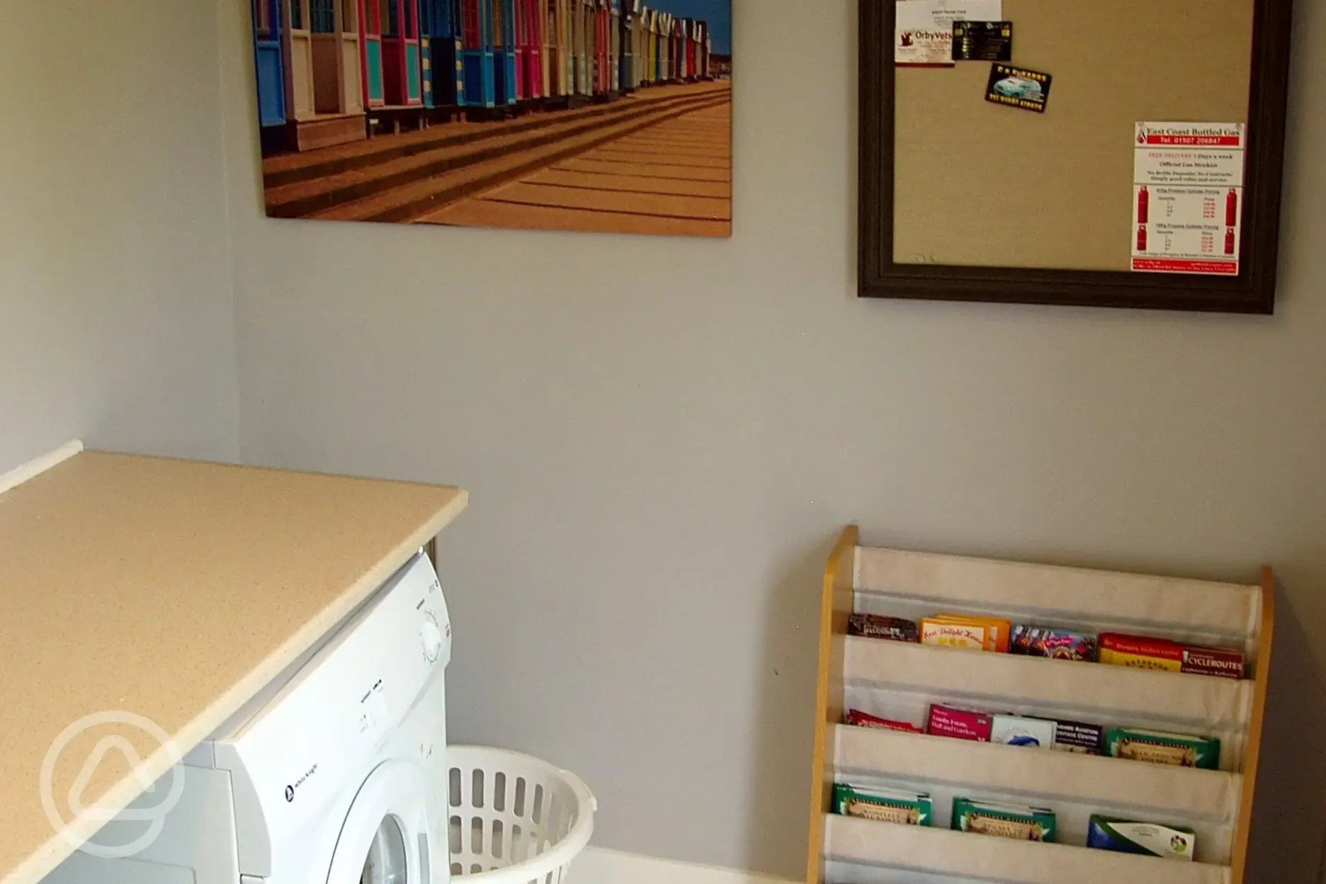 Laundry room with local tourist information
