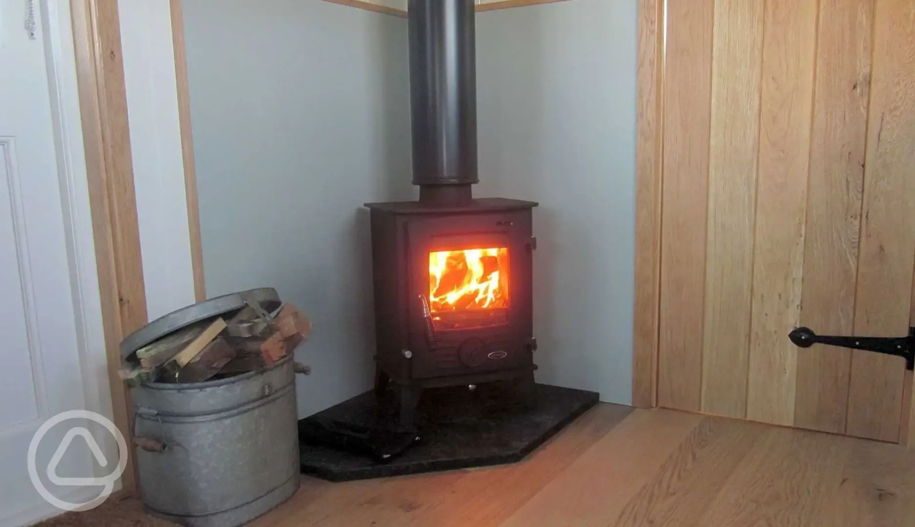 Gabriel's Rest shepherd's hut wood-burner