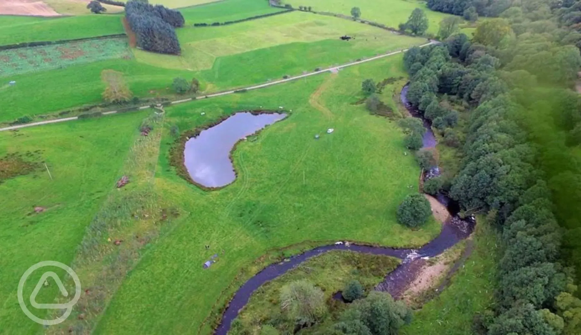 Aerial of the site and lake