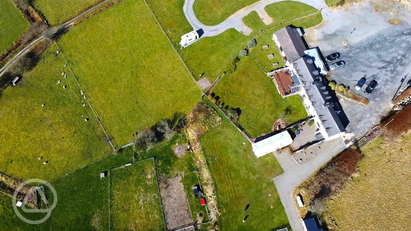 Bird's eye view of the campsite