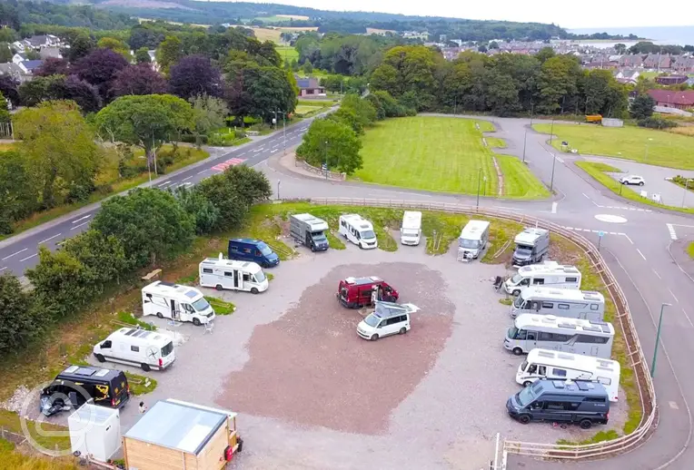 Aerial of Camping at Golspie on the NC500