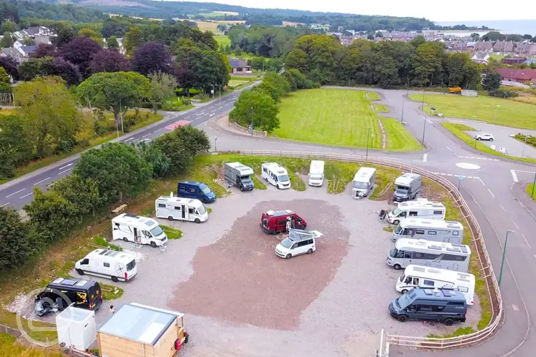 Aerial of Camping at Golspie on the NC500