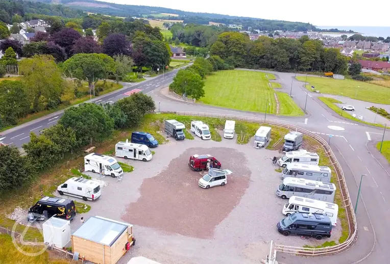 Aerial of Camping at Golspie on the NC500