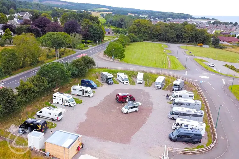 Aerial of Camping at Golspie on the NC500
