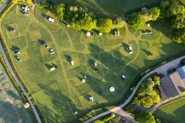 Aerial view of Buckland Farm Camping