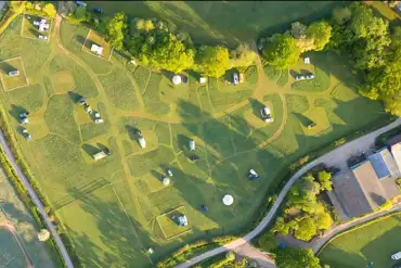 Aerial view of Buckland Farm Camping