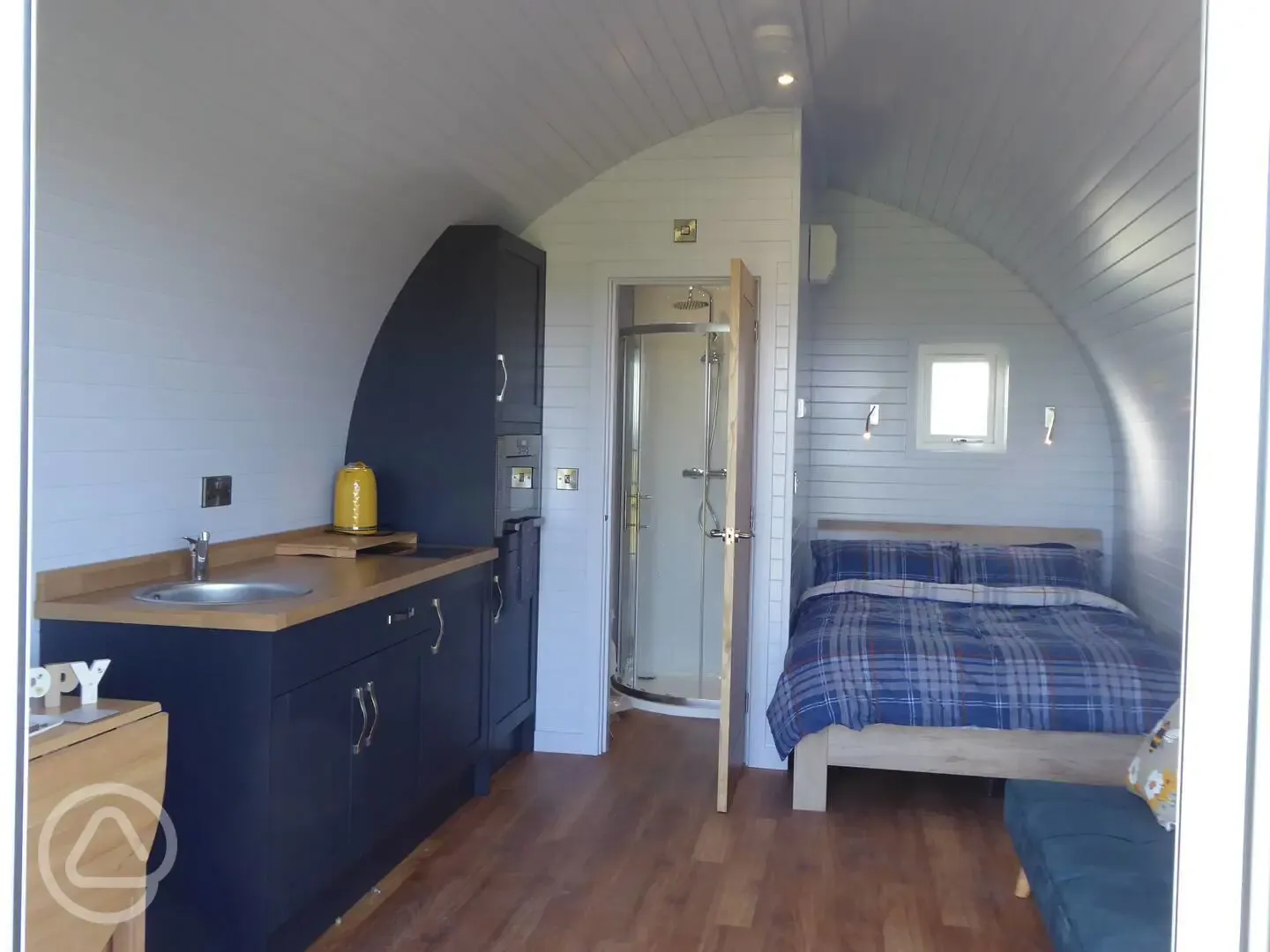 Ensuite glamping pod interior