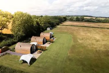 Aerial of the ensuite glamping pods