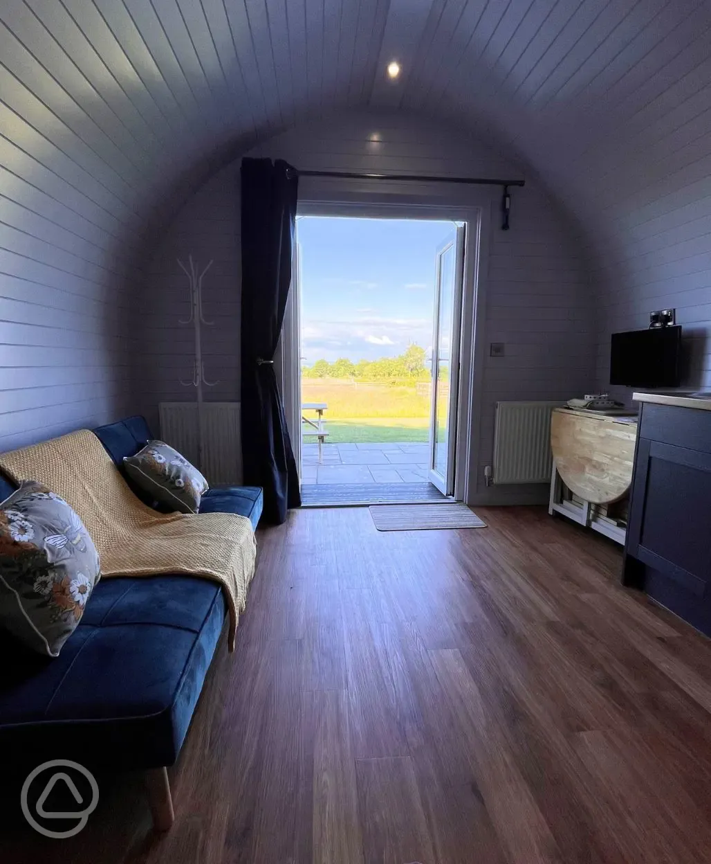 Countryside views from inside the ensuite glamping pods