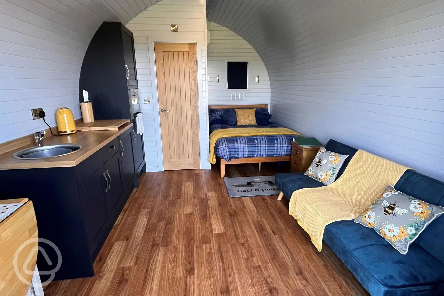 Ensuite glamping pod interior