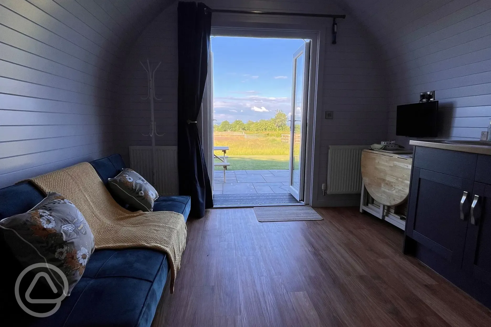 Ensuite glamping pod interior