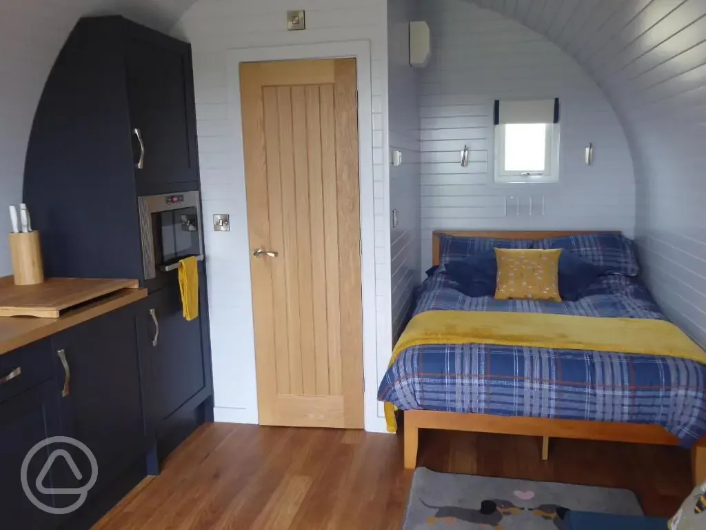 Ensuite glamping pod interior