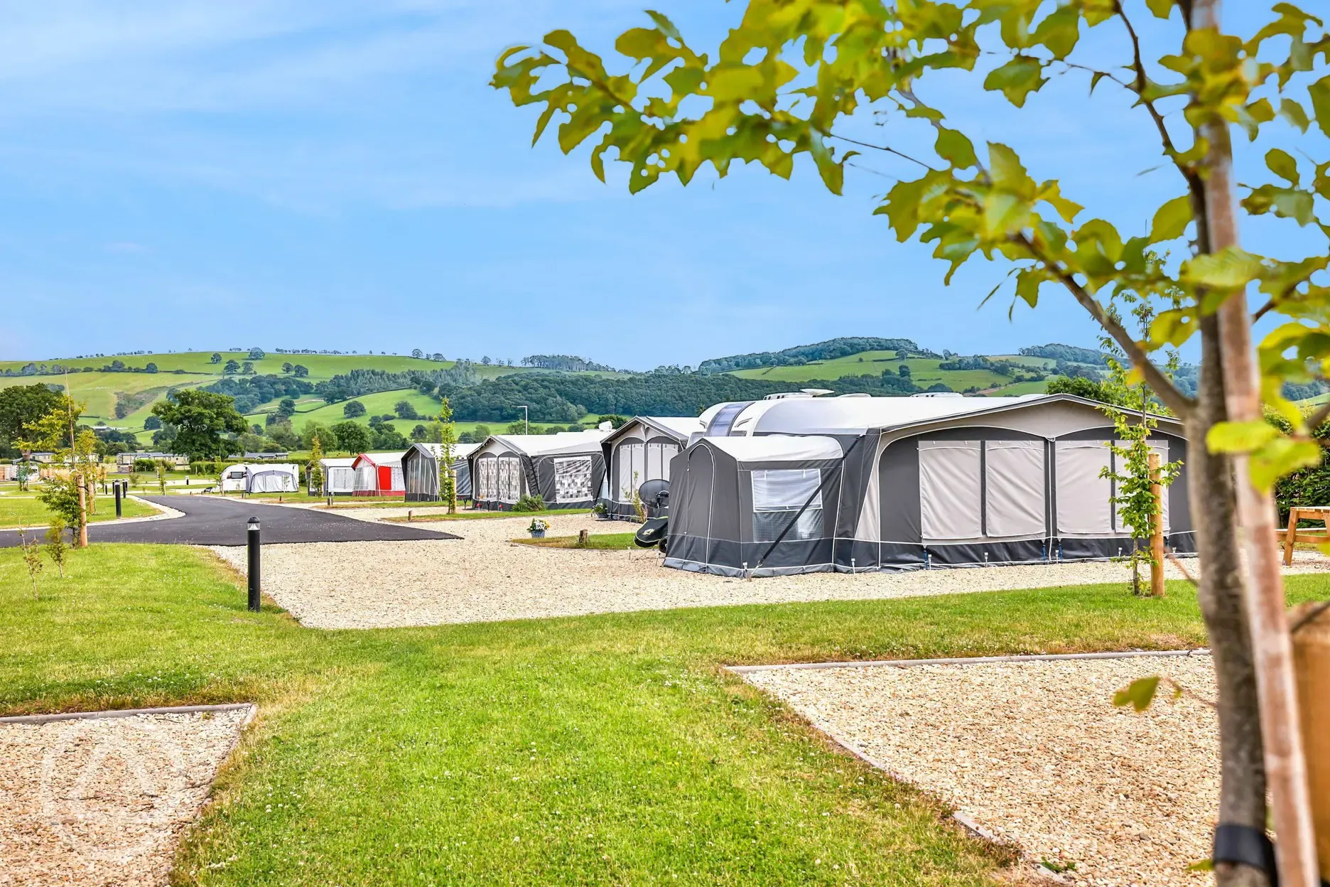 Fully serviced hardstanding pitches at Meadow Springs Country and Leisure Park