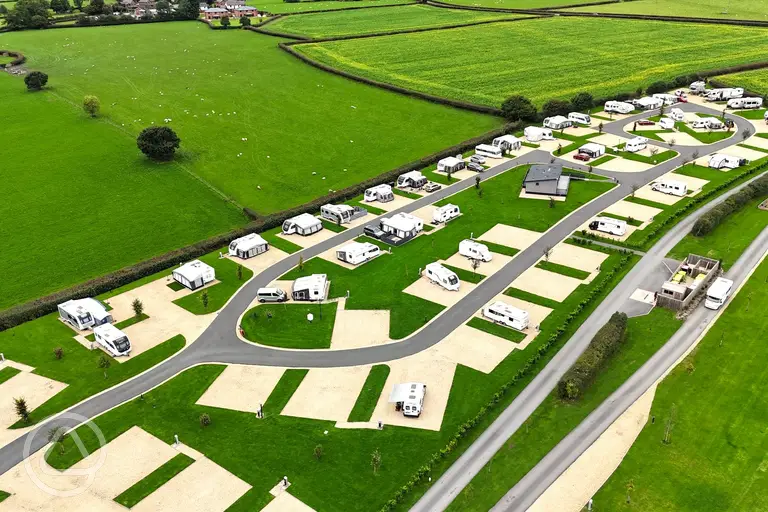 Aerial of the touring pitches